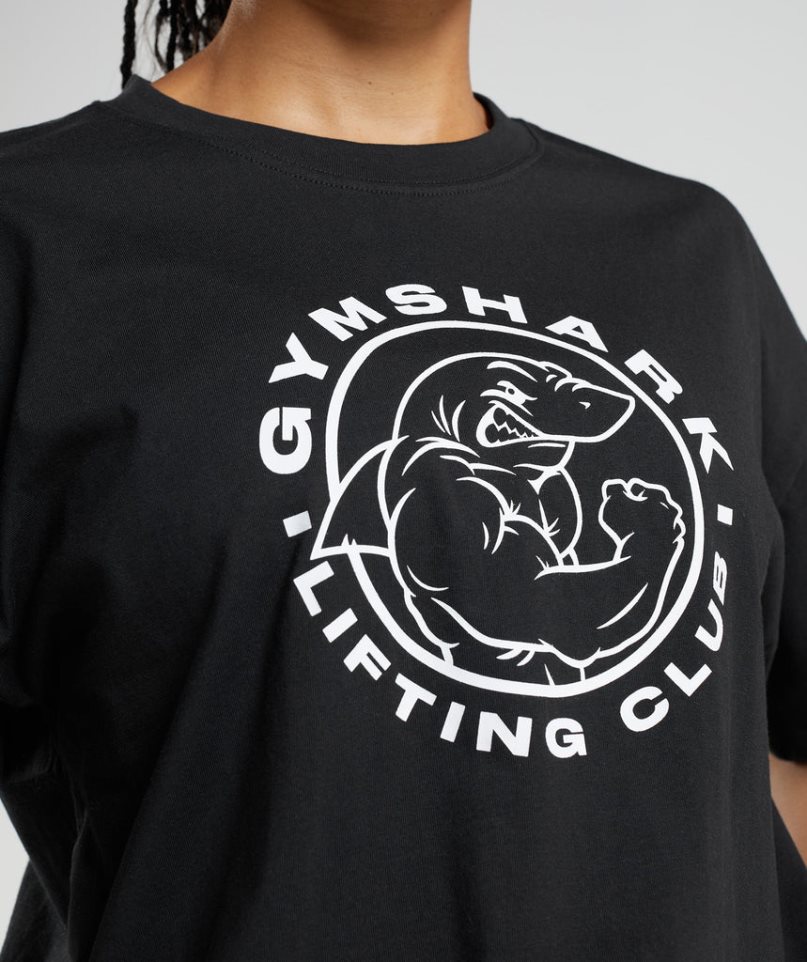 Women's Gymshark Legacy Oversized T-Shirts Black | NZ 1PXBSF